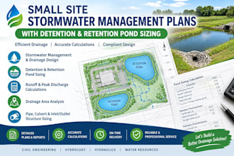 design small site stormwater plans with detention and retention sizing