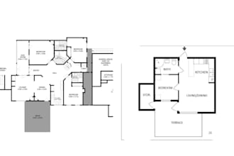 draw 2d floor plans autocad for houses and buildings