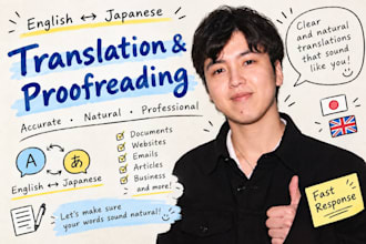 manually translate english to japanese and proofread japanese text