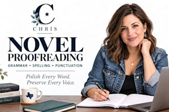 professionally edit, proofread, and polish your book, poetry novel or manuscript