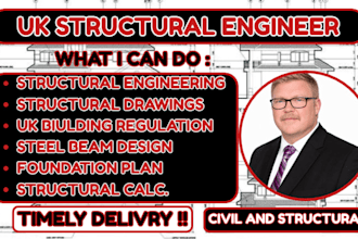 be your UK structural engineer for calculation steel beam and foundation drawing