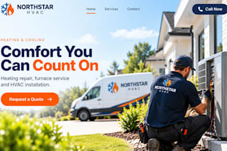 design wix hvac website ac repair contractor  furnace heat repair company site