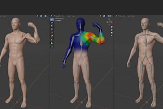 fix blender rigging weight painting skinning repair avatar mesh deformation