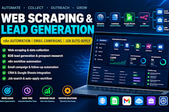 setup web scraping lead generation n8n email campaign automation job auto apply