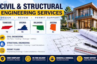 tennessee virginia oklahoma az civil and structural engineering stamp for permit