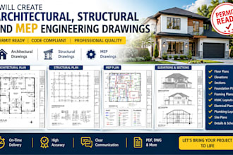 draw and stamp permit ready architectural structural and mep engineering drawing