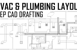 hvac layout drafting, plumbing layouts, architectural drafting, and PDF to cad