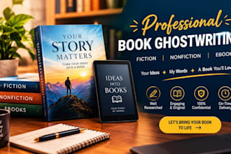 ghostwrite fiction, nonfiction books and ebooks for KDP