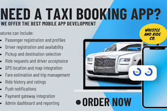 develop taxi booking mobile app, ride sharing app, chauffeur app