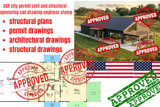 usa city permit civil and structural engineer cad drawing engineer stamp tx fl