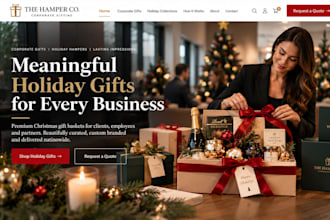 design wix corporate christmas gift basket website holiday gift store website