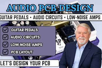 professional guitar pedal pcb design, audio circuit  and low noise amplifier