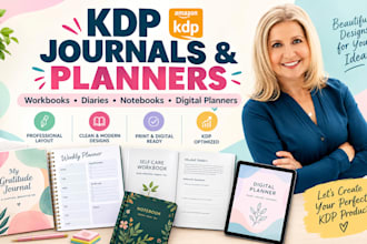 do kdp journal design, workbook, planner dairy, digital planner, format notebook