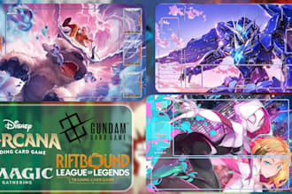 design custom mtg playmat, anime deskmat, gundam playmat, pokemon, yugioh, tcg