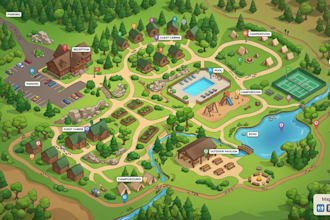 create resort maps, hotel maps, guest maps and visitor wayfinding map