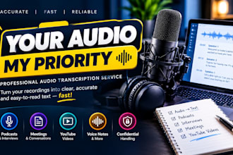audio to text, podcasts, interviews, and recordings