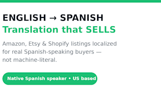translate english to spanish for listings, websites and menus