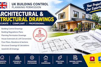 create UK building control planning permission structural drawings