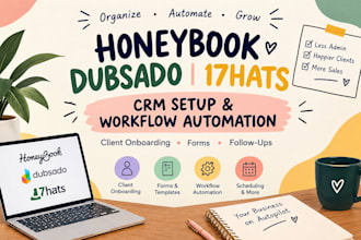 set up honeybook dubsado 17hats CRM workflow automation zapier integretion