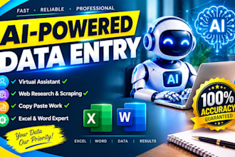 do professional data entry, web research, and ai powered data entry