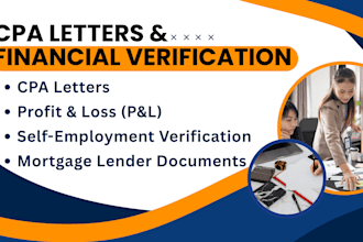 certify and write CPA letter, audit review, income verification, CPA audit
