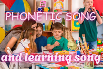 write, sing kids phonetic song, nursery rhymes, abc children song for youtube