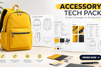 do accessories tech pack, accessory design, fashion accessories for production