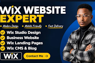 design wix business website, wix studio, wix cms, wix landing page and wix blog