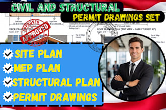 draw civil and structural city permit drawings as USA architect permit engineer