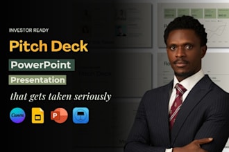 design or redesign investor pitch deck, startup presentation, fundraising deck