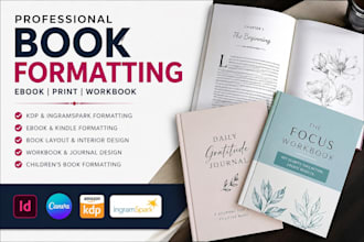 do professional book formatting, ebook and KDP layout design