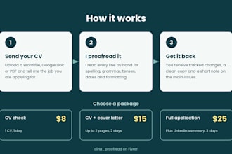 proofread and polish your CV, resume and cover letter