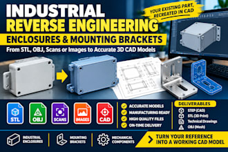 do reverse engineer industrial enclosures and mounting brackets cad