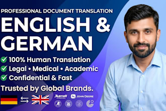 translate english to german and german to english legal, medical and official