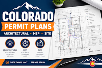 draw colorado architectural mep floor plans and site plans for permit