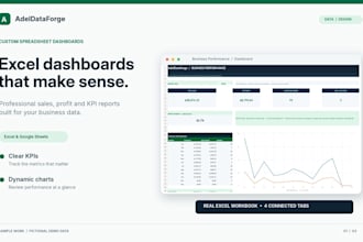 create custom excel and google sheets dashboards
