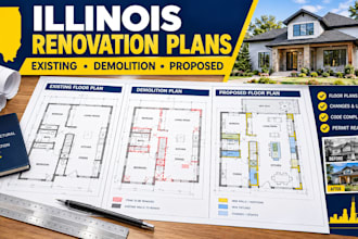draw illinois renovation floor plans site plans and grading permit drawings