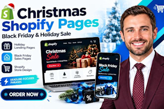 design christmas shopify pages black friday holiday sale landing pages