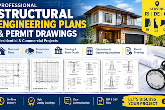 prepare structural engineering plans and permit drawings for ri de ct