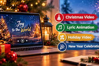 create christmas video lyric animation holiday video and new year celebration
