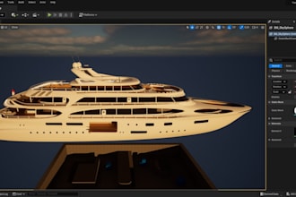 create high quality 3d model, 3d boat animation of yacht or boat