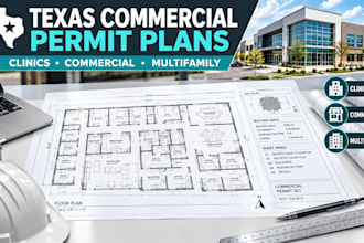 draw texas commercial clinic and multifamily architectural permit plans