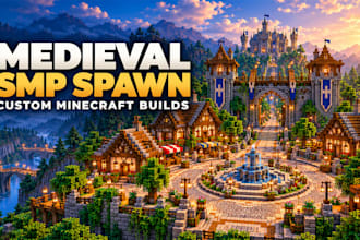 build a custom medieval minecraft spawn for your smp server