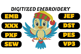 create professional embroidery designs and digitize them into dst pes files