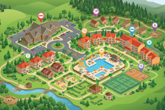 create resort maps, hotel layouts, tourism maps, and destination guides