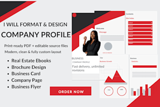 format business brochure company profile design, canva annual report and flyers