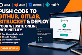 push code to github gitlab bitbucket and deploy your website online with netlify