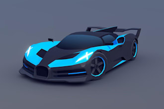 create low poly 3d car models for games