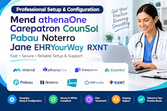 setup mend athenaone carepatron counsol pabau noterro jane ehryourway rxnt