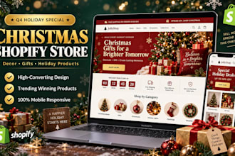 create a christmas decor and gift shopify store for holiday sales